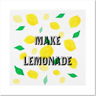 Make lemonade fun watercolor inspirational quote Posters and Art